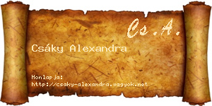 Csáky Alexandra névjegykártya